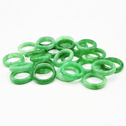 Natural Green Nephrite Band Ring - Gem Avenue Retail