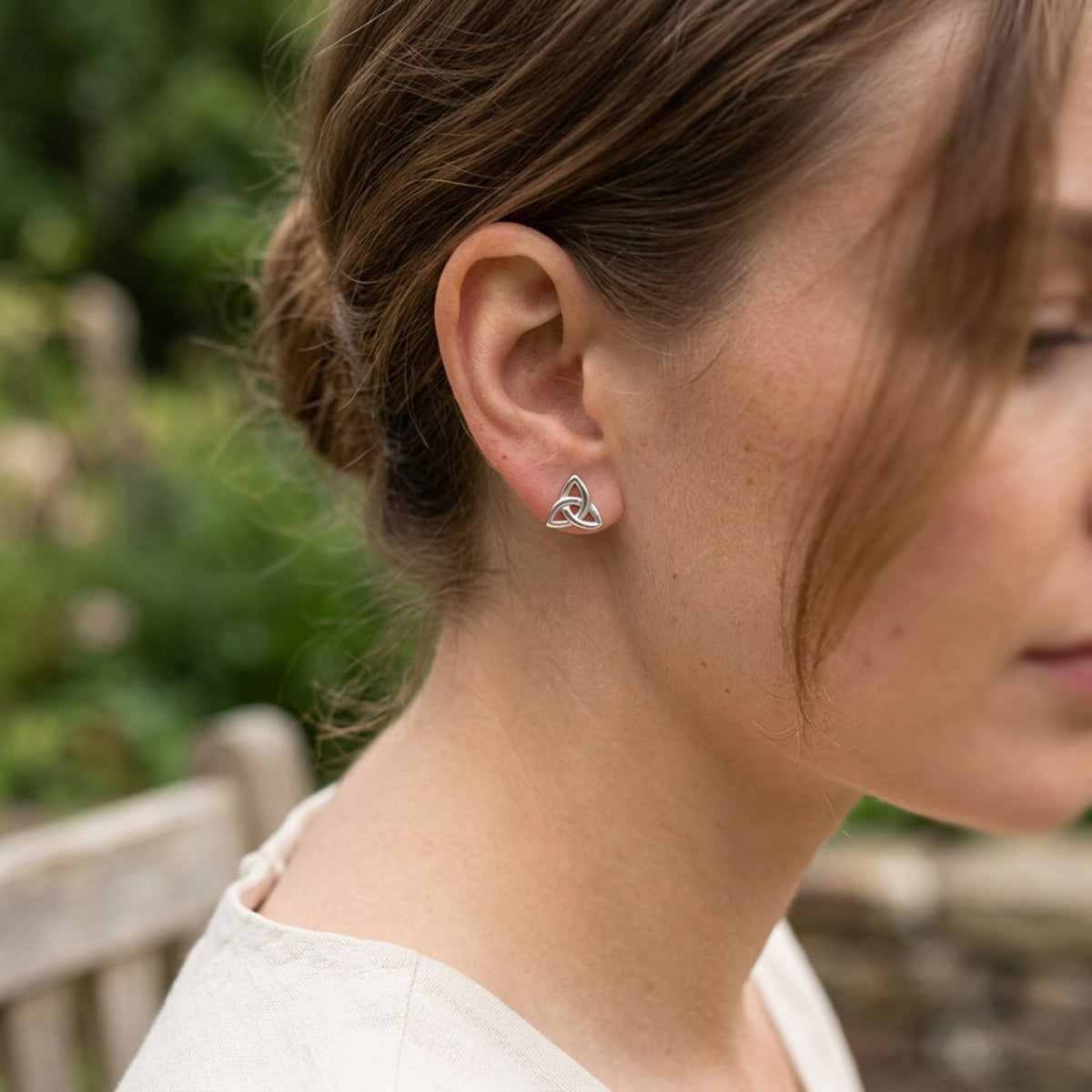 Celtic Knot Stud Earrings .925 Sterling Silver Post Back Jewelry Handmade Celtic Symbol Gift for Women