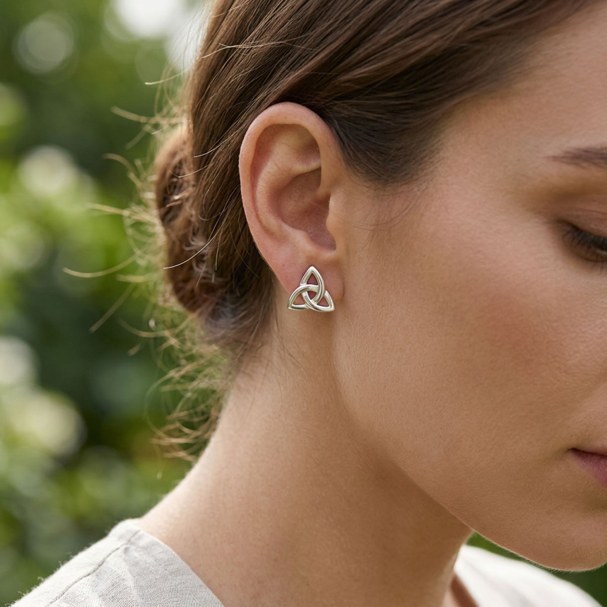 Celtic Knot Stud Earrings .925 Sterling Silver Post Back Jewelry Handmade Celtic Symbol Gift for Women