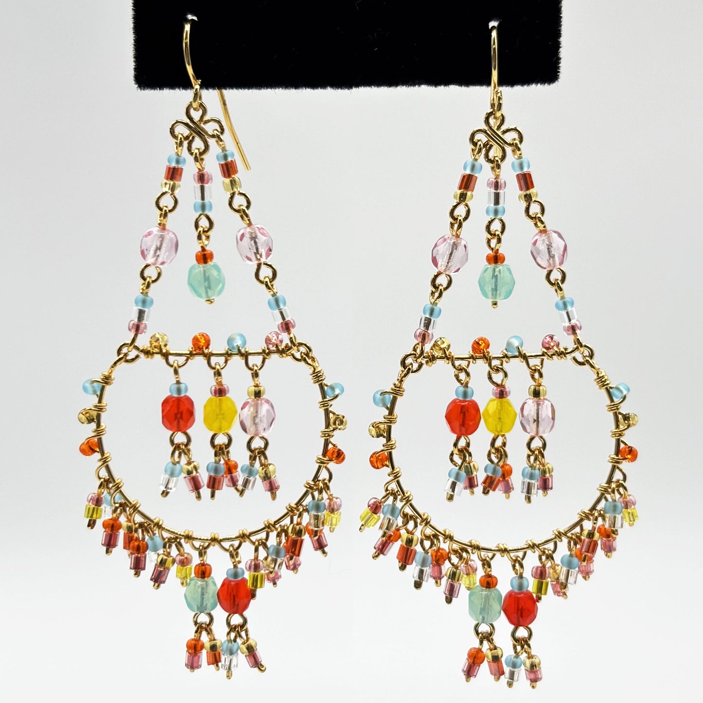 Hypoallergenic Stainless Steel Fire Polished Bead Chandelier Earring Collection