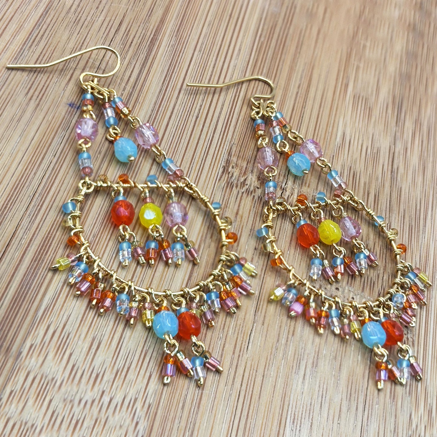 Hypoallergenic Stainless Steel Fire Polished Bead Chandelier Earring Collection