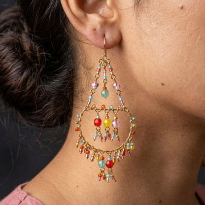 Hypoallergenic Stainless Steel Fire Polished Bead Chandelier Earring Collection