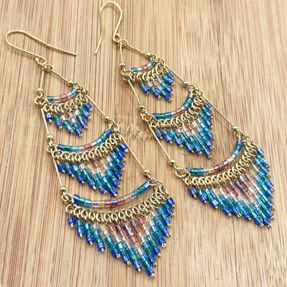 Hypoallergenic Stainless Steel Chandelier Earring Collection Fire Polished & Czech Beads Jewelry