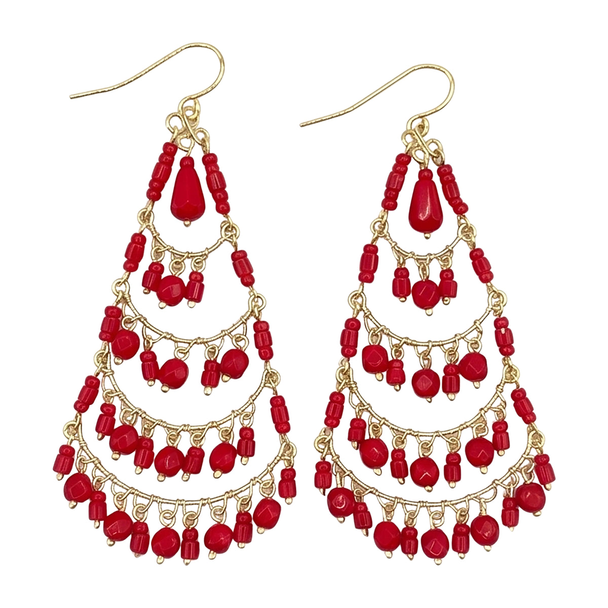 Stainless Steel Fire Polished Beads Chandelier Earrings - Gem Avenue Retail
