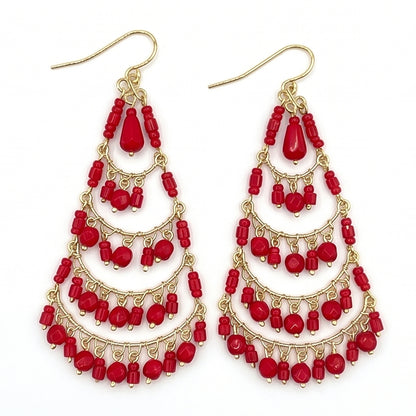 Stainless Steel Fire Polished Beads Chandelier Earrings - Gem Avenue Retail
