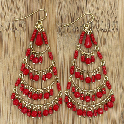 Stainless Steel Fire Polished Beads Chandelier Earrings - Gem Avenue Retail