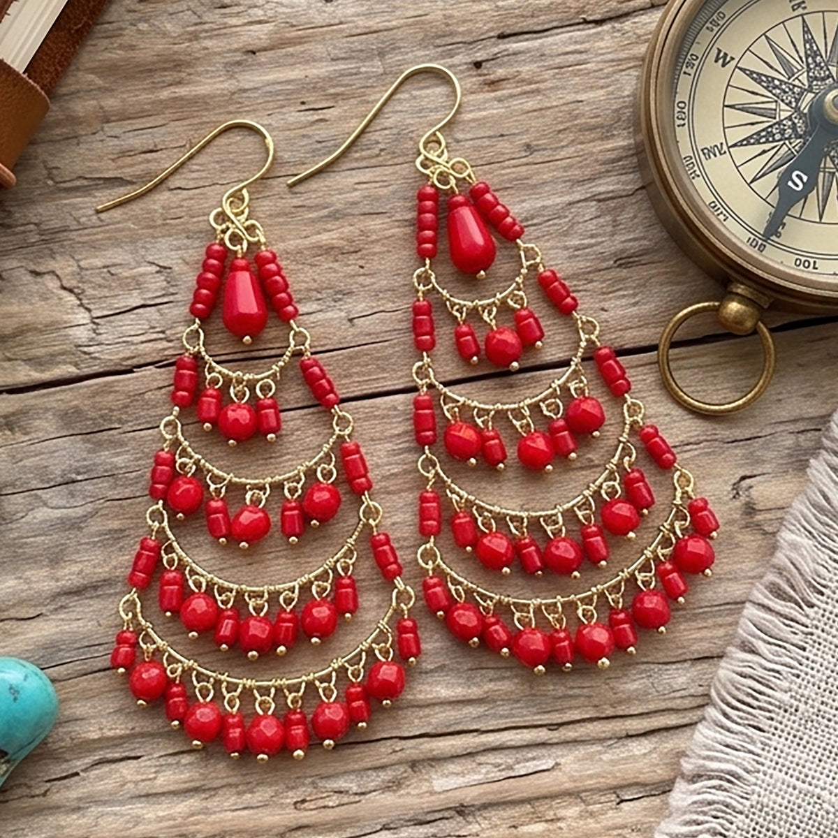 Stainless Steel Fire Polished Beads Chandelier Earrings - Gem Avenue Retail
