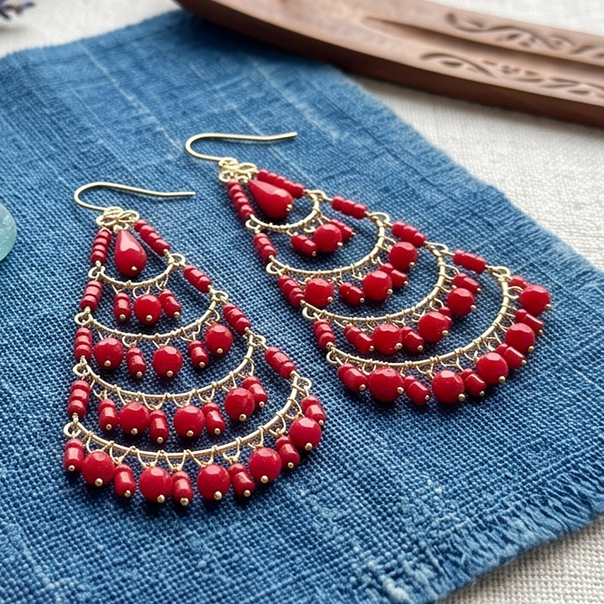 Stainless Steel Fire Polished Beads Chandelier Earrings - Gem Avenue Retail