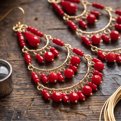 Stainless Steel Fire Polished Beads Chandelier Earrings - Gem Avenue Retail