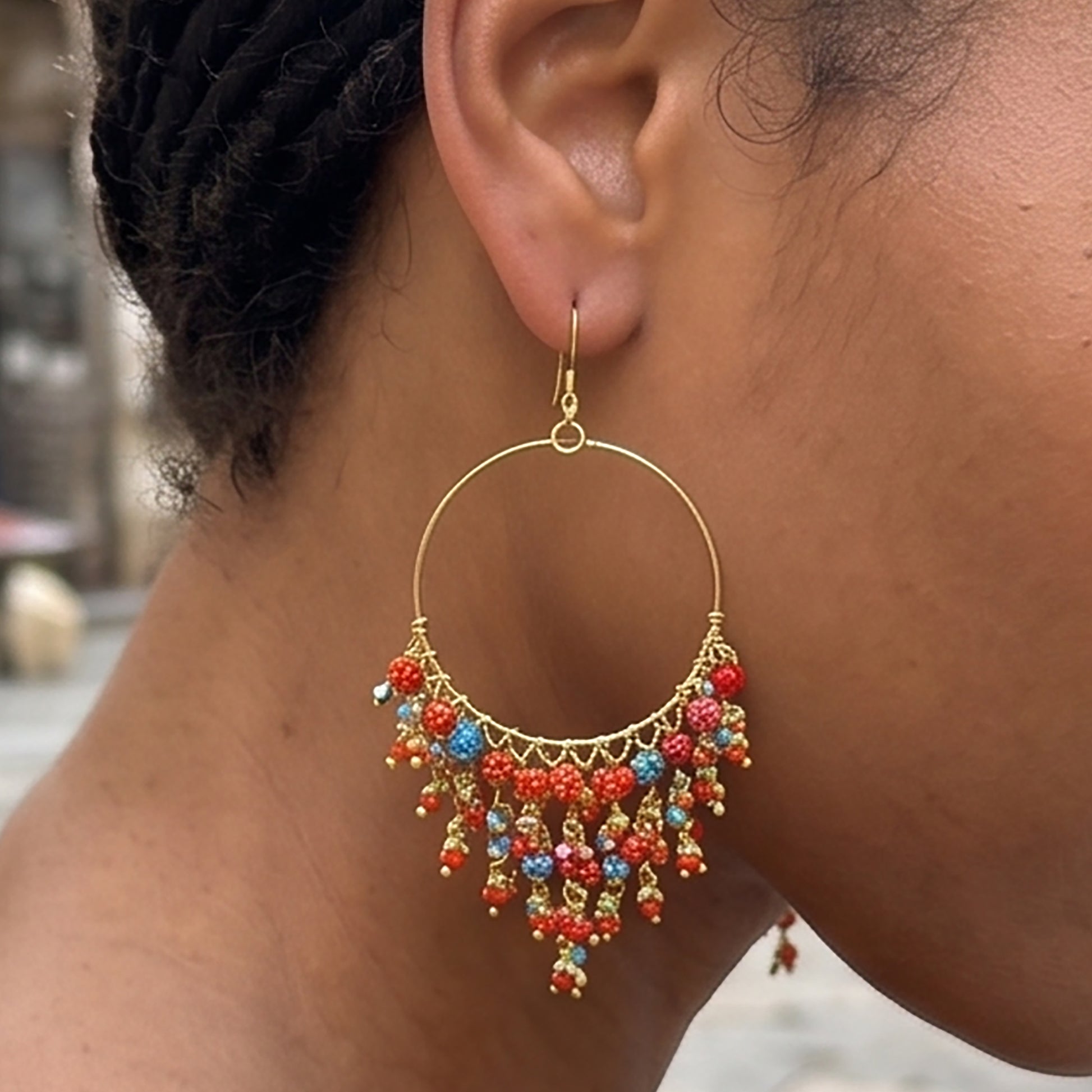 Stainless Steel Fire Polished Beads Chandelier Earrings - Gem Avenue Retail  