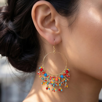 Stainless Steel Fire Polished Beads Chandelier Earrings - Gem Avenue Retail  