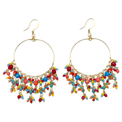 Stainless Steel Fire Polished Beads Chandelier Earrings - Gem Avenue Retail  