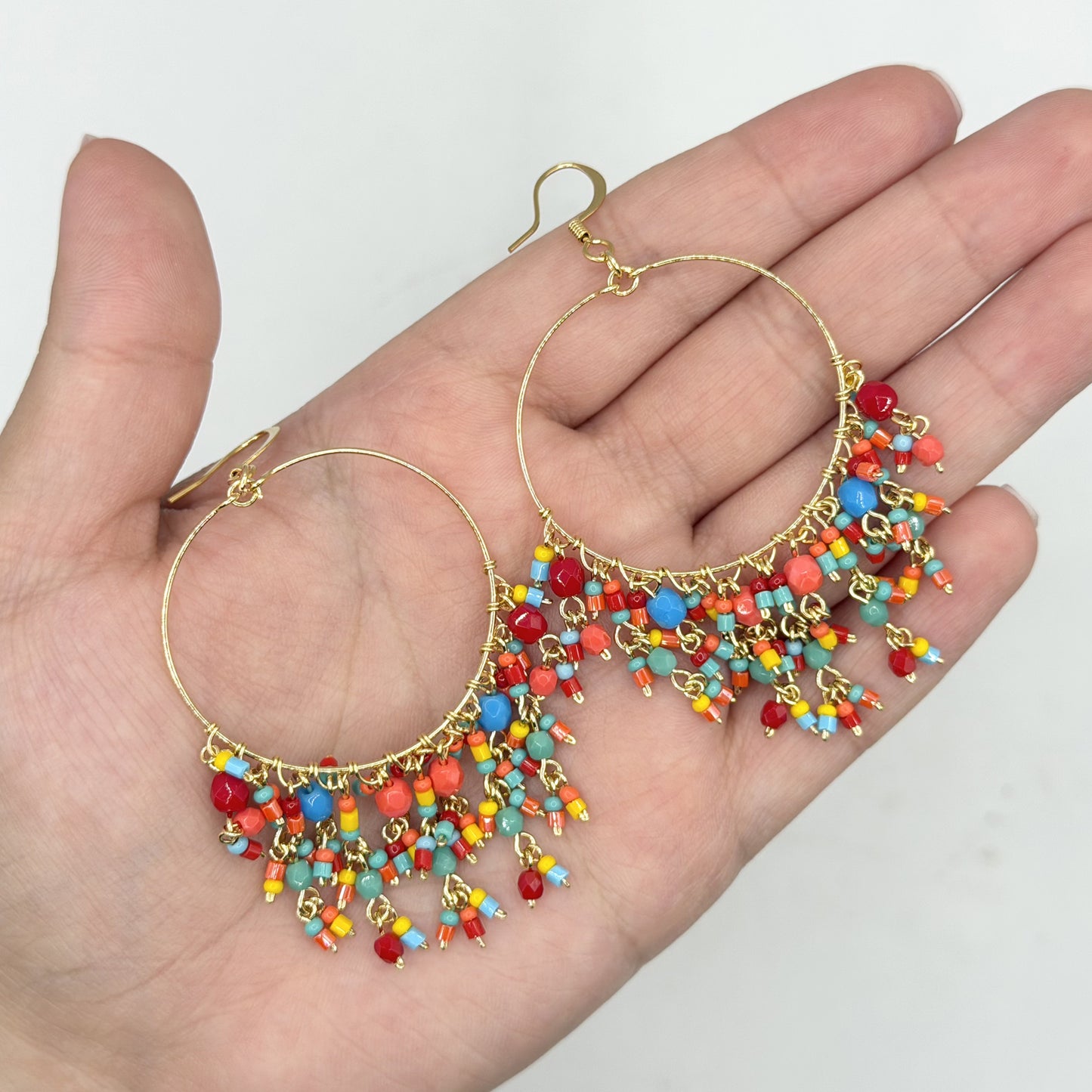 Stainless Steel Fire Polished Beads Chandelier Earrings - Gem Avenue Retail  
