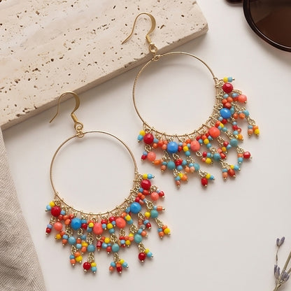Stainless Steel Fire Polished Beads Chandelier Earrings - Gem Avenue Retail  