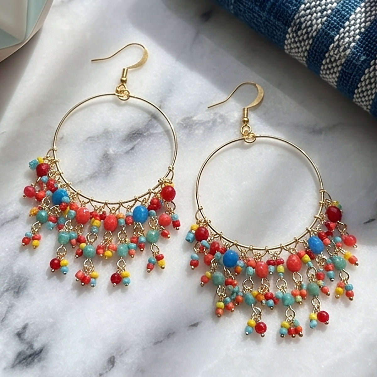 Stainless Steel Fire Polished Beads Chandelier Earrings - Gem Avenue Retail  