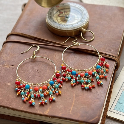 Stainless Steel Fire Polished Beads Chandelier Earrings - Gem Avenue Retail  