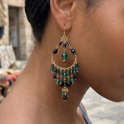 Stainless Steel Fire Polished Beads Chandelier Earrings - Gem Avenue Retail