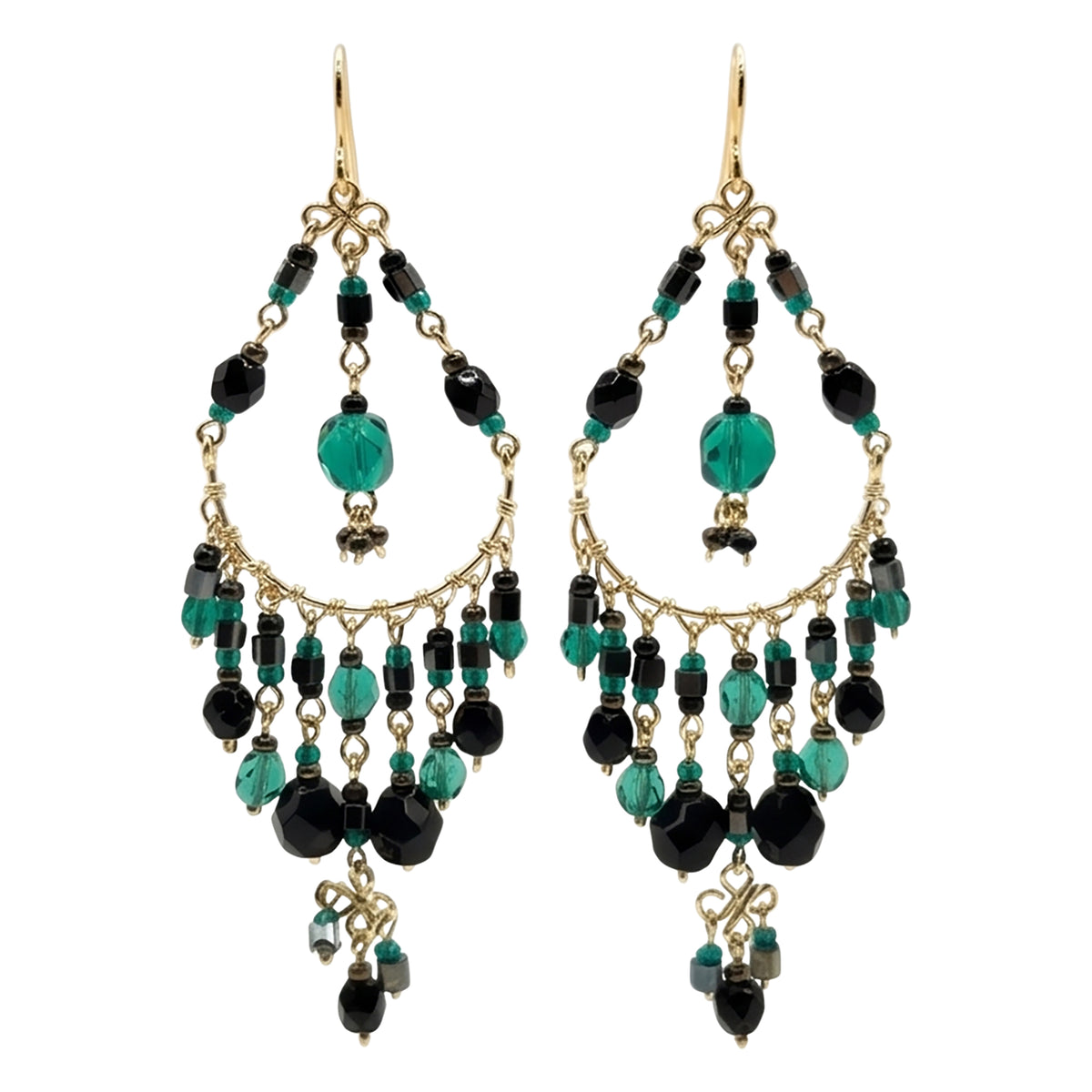 Stainless Steel Fire Polished Beads Chandelier Earrings - Gem Avenue Retail