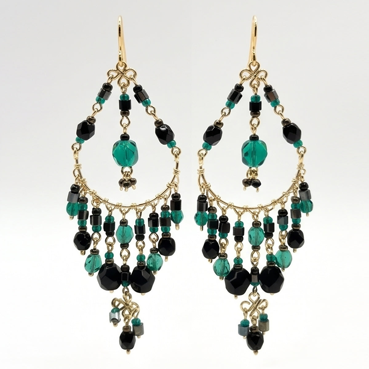 Stainless Steel Fire Polished Beads Chandelier Earrings - Gem Avenue Retail