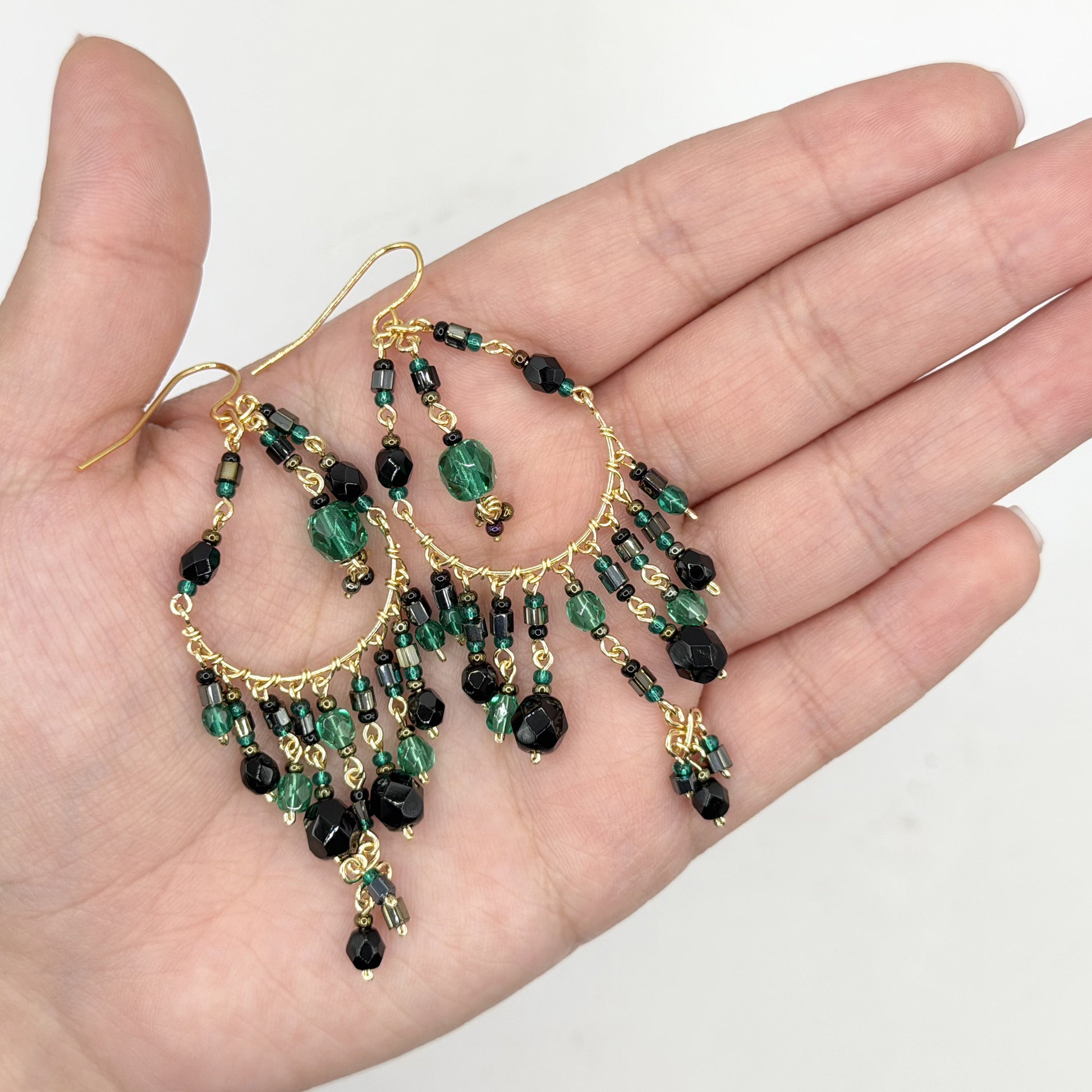 Stainless Steel Fire Polished Beads Chandelier Earrings - Gem Avenue Retail