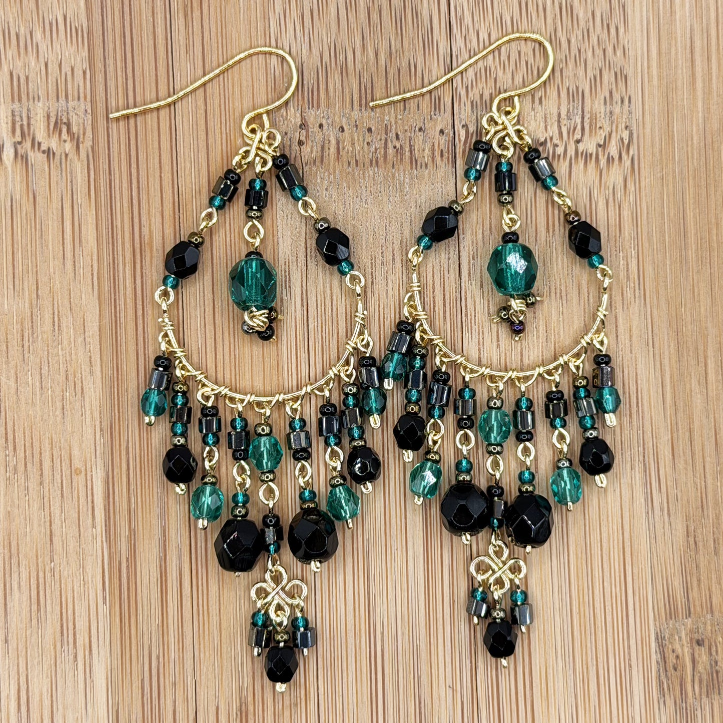 Stainless Steel Fire Polished Beads Chandelier Earrings - Gem Avenue Retail