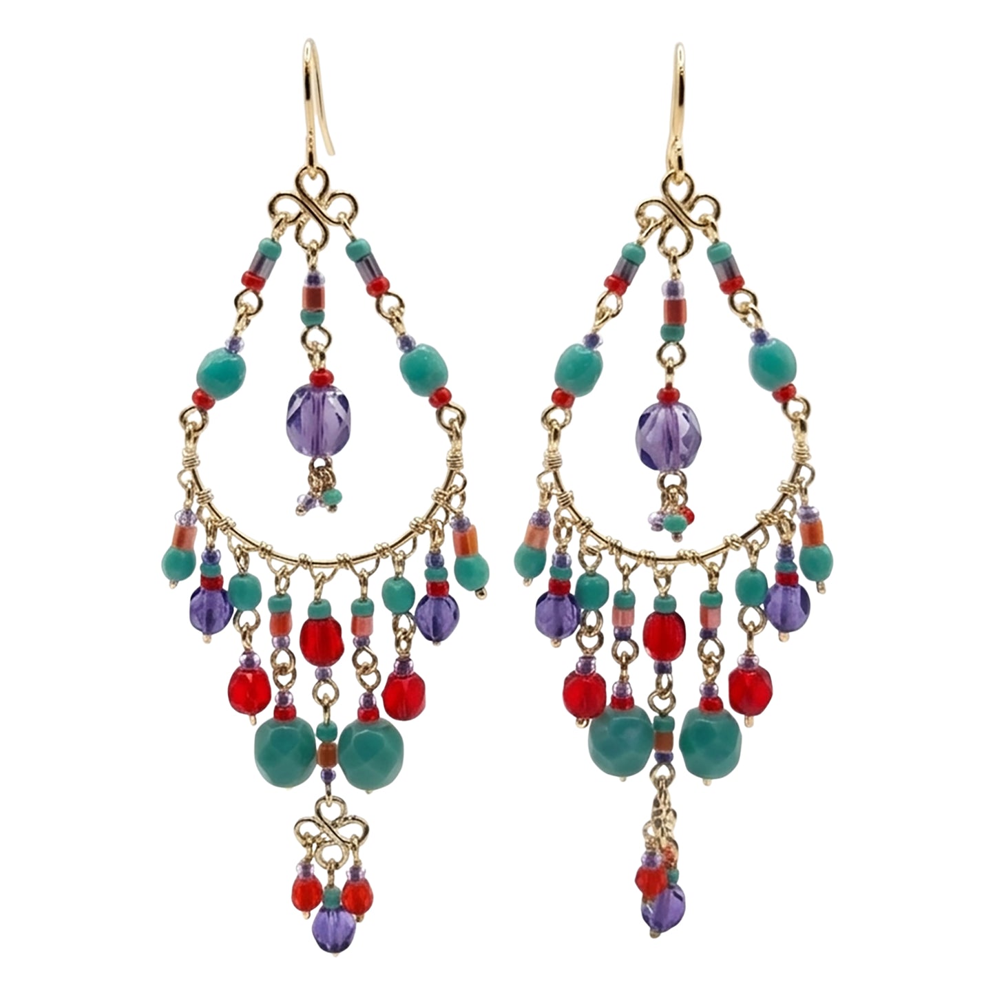 Stainless Steel Fire Polished Beads Chandelier Earrings - Gem Avenue Retail 