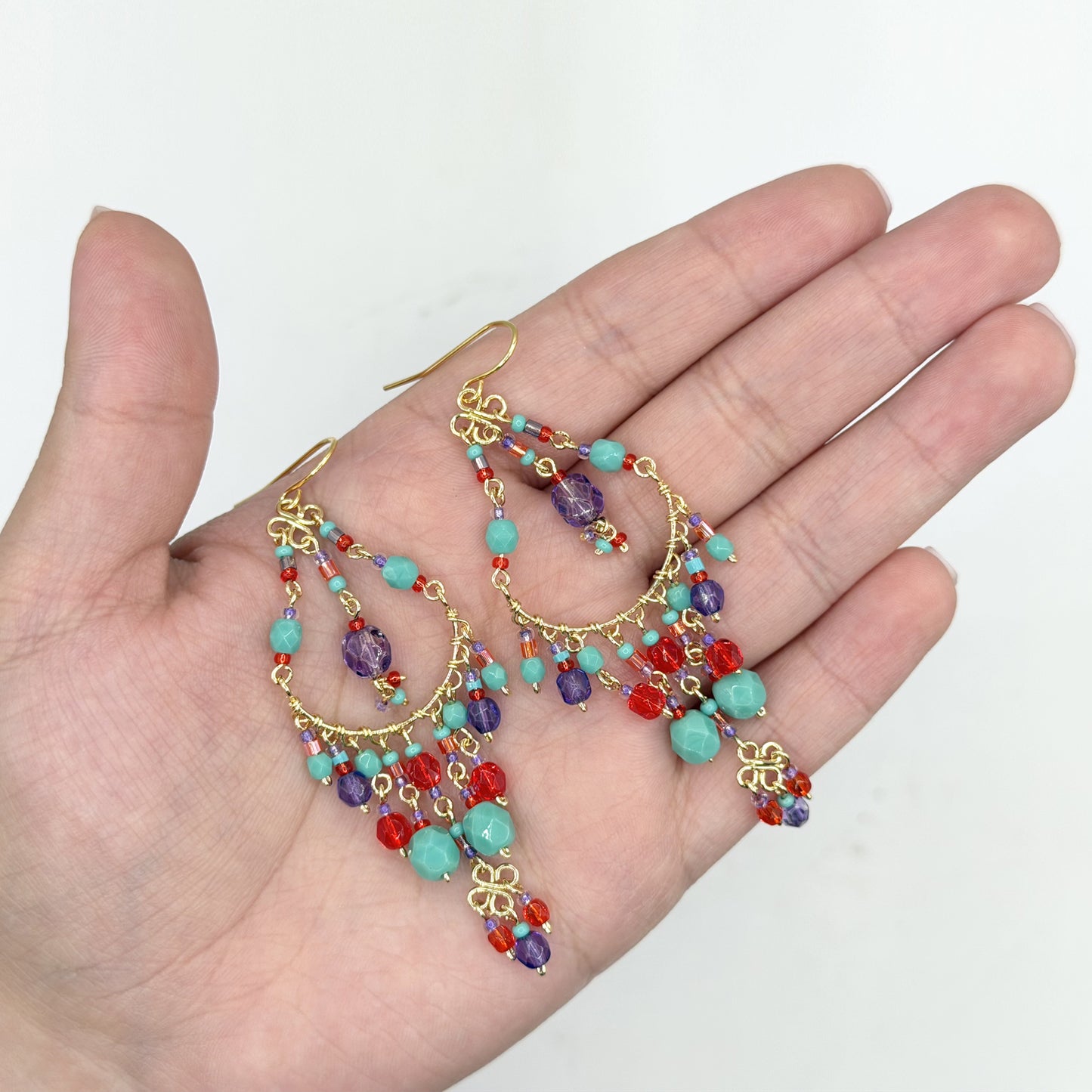 Stainless Steel Fire Polished Beads Chandelier Earrings - Gem Avenue Retail 
