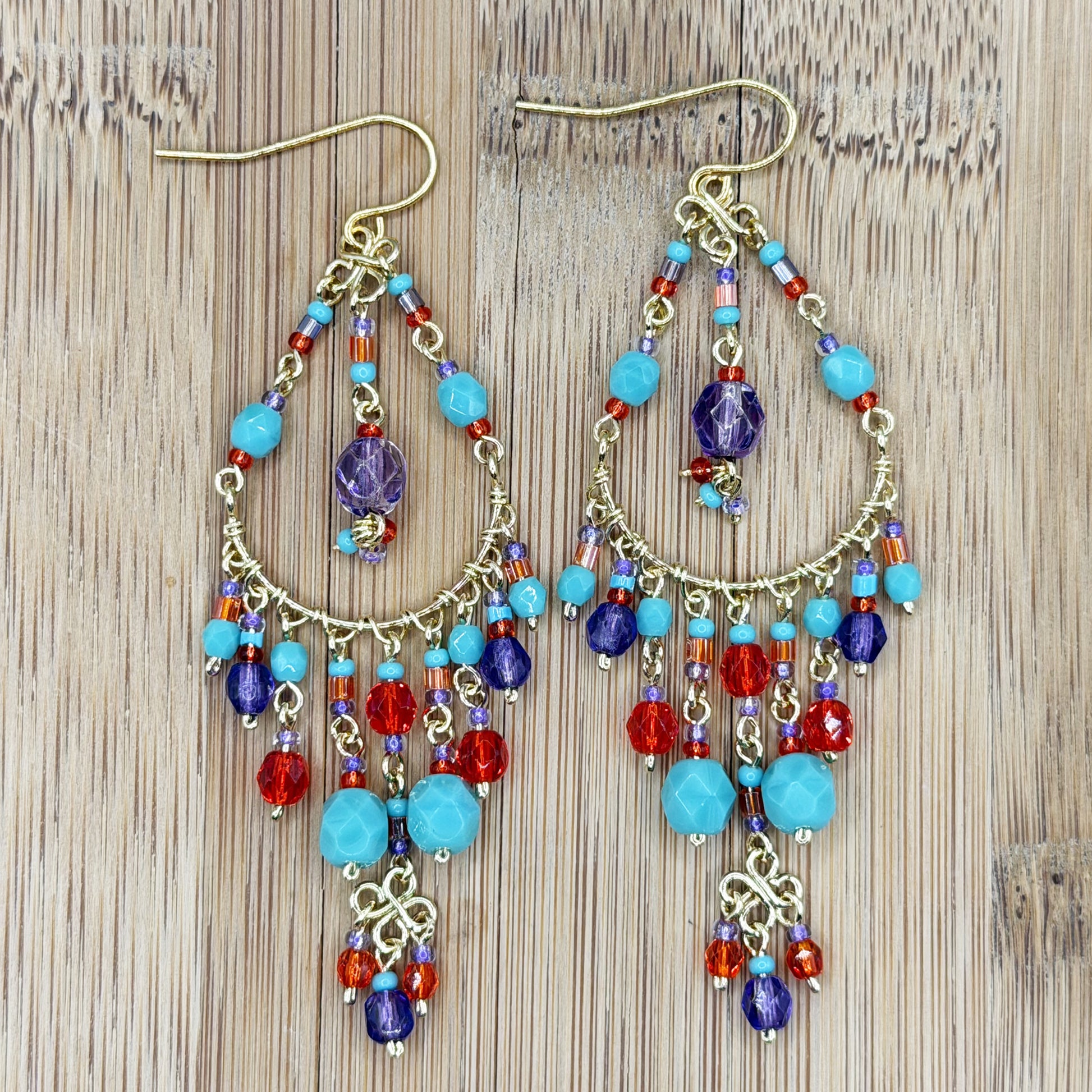 Stainless Steel Fire Polished Beads Chandelier Earrings - Gem Avenue Retail 