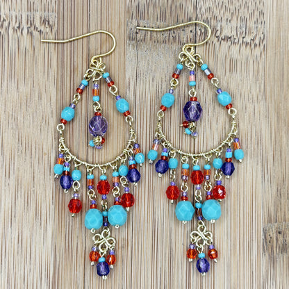 Stainless Steel Fire Polished Beads Chandelier Earrings - Gem Avenue Retail 