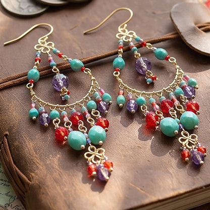 Stainless Steel Fire Polished Beads Chandelier Earrings - Gem Avenue Retail 