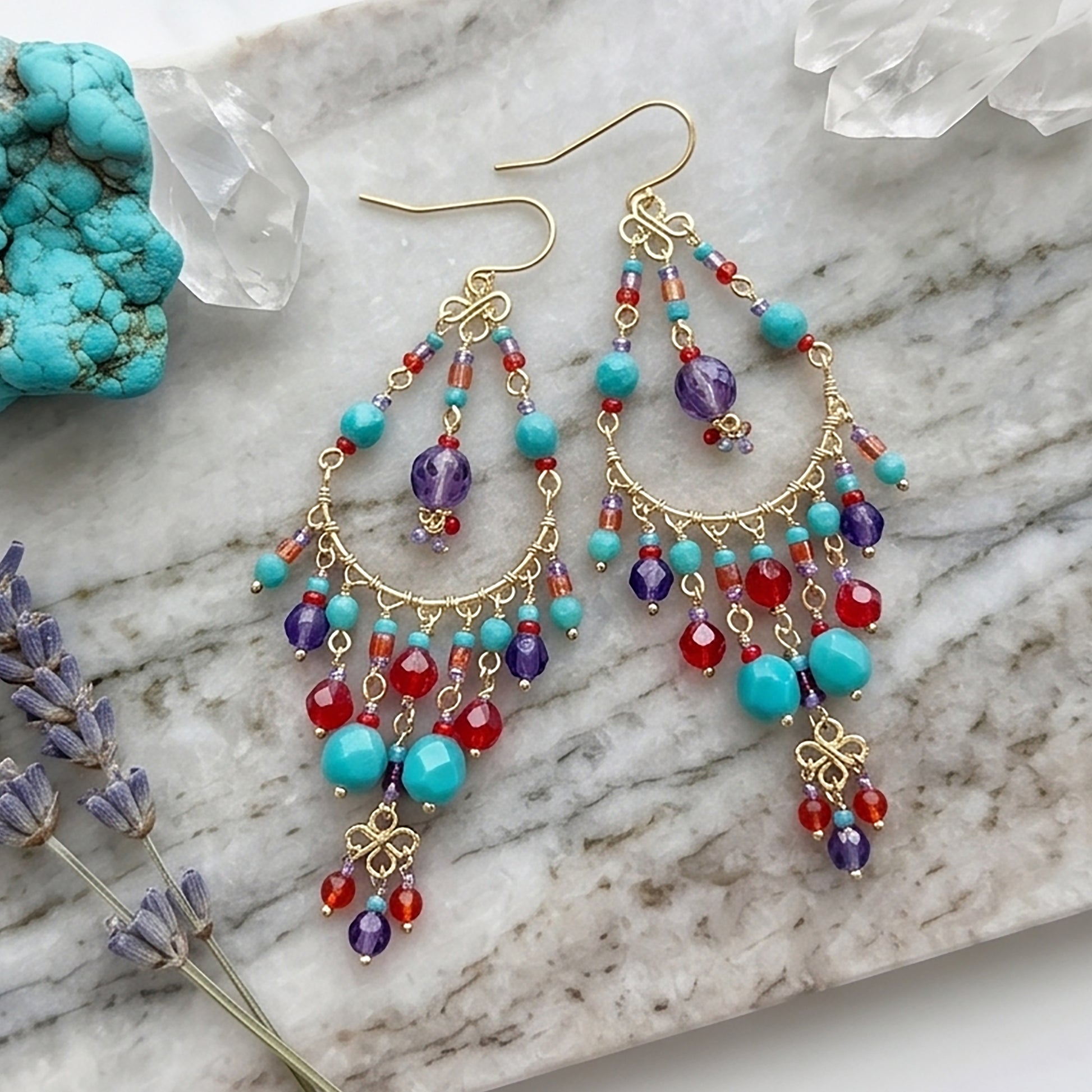 Stainless Steel Fire Polished Beads Chandelier Earrings - Gem Avenue Retail 