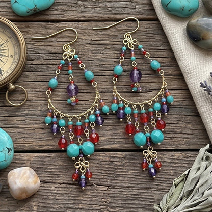 Stainless Steel Fire Polished Beads Chandelier Earrings - Gem Avenue Retail 