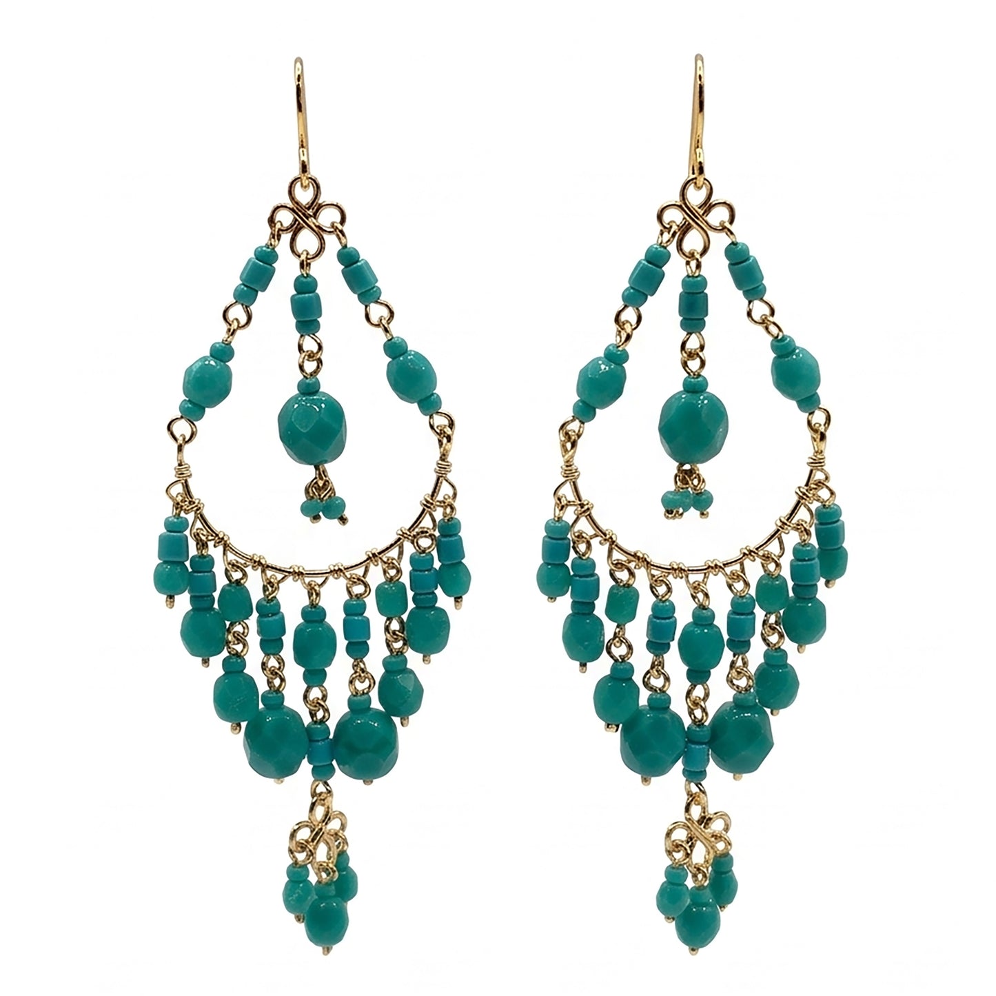 Stainless Steel Fire Polished Beads Chandelier Earrings - Gem Avenue Retail