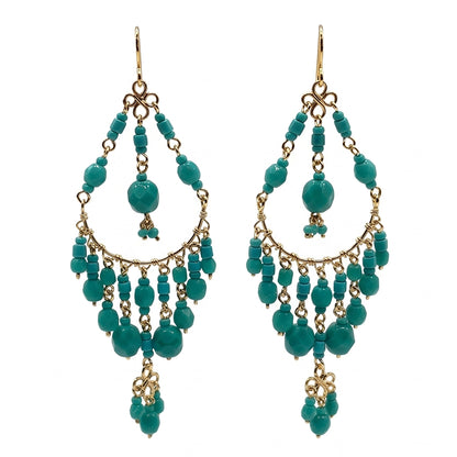 Stainless Steel Fire Polished Beads Chandelier Earrings - Gem Avenue Retail