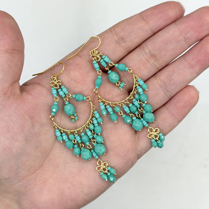 Stainless Steel Fire Polished Beads Chandelier Earrings - Gem Avenue Retail