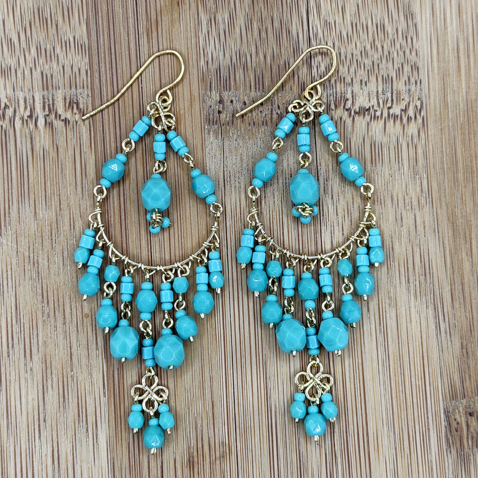 Stainless Steel Fire Polished Beads Chandelier Earrings - Gem Avenue Retail