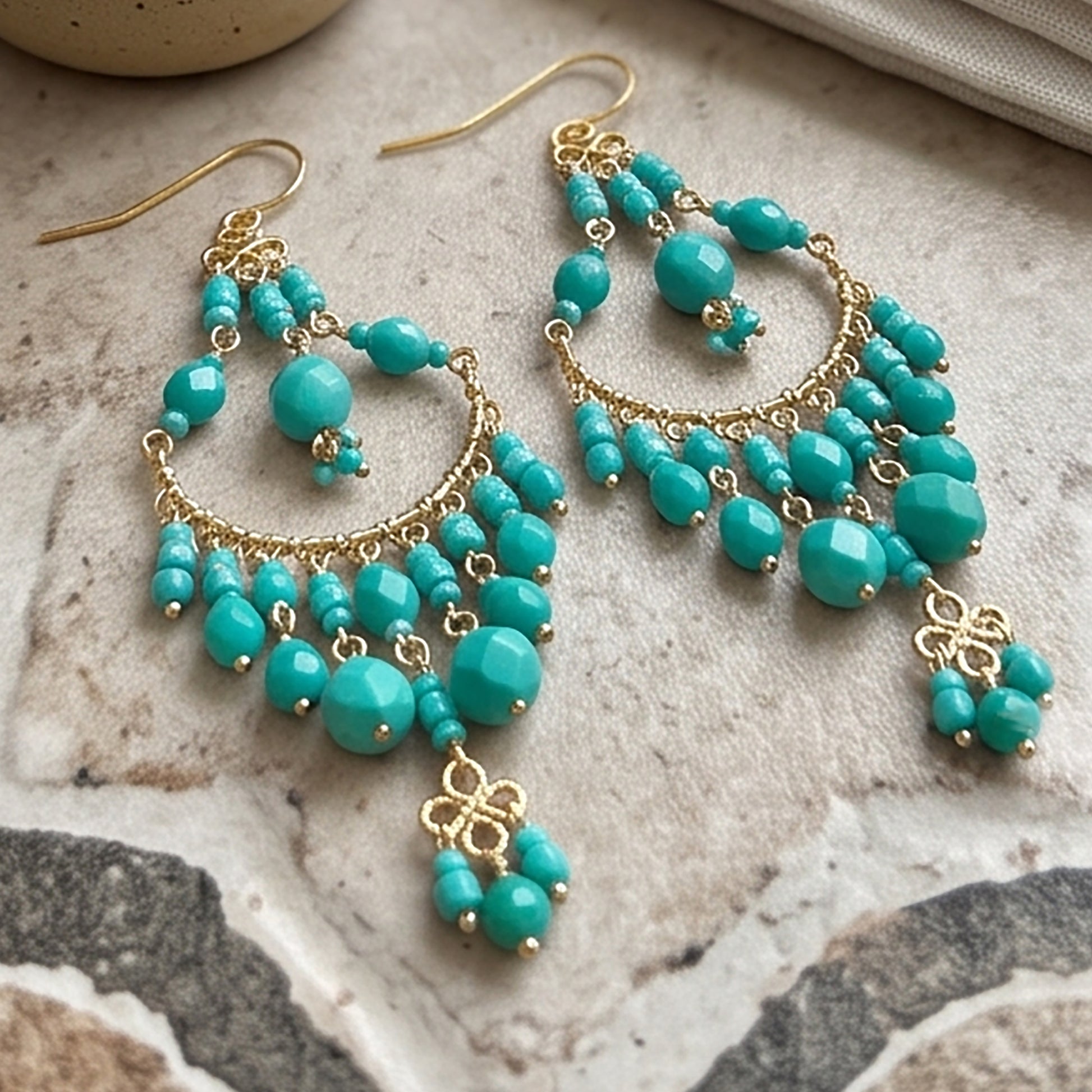 Stainless Steel Fire Polished Beads Chandelier Earrings - Gem Avenue Retail
