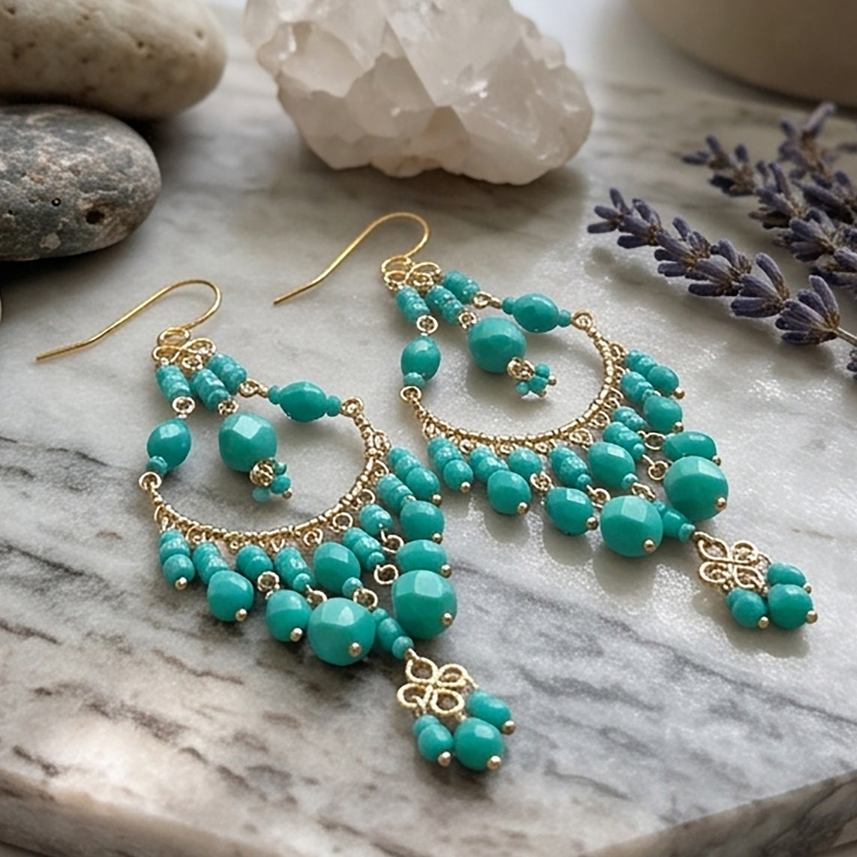 Stainless Steel Fire Polished Beads Chandelier Earrings - Gem Avenue Retail