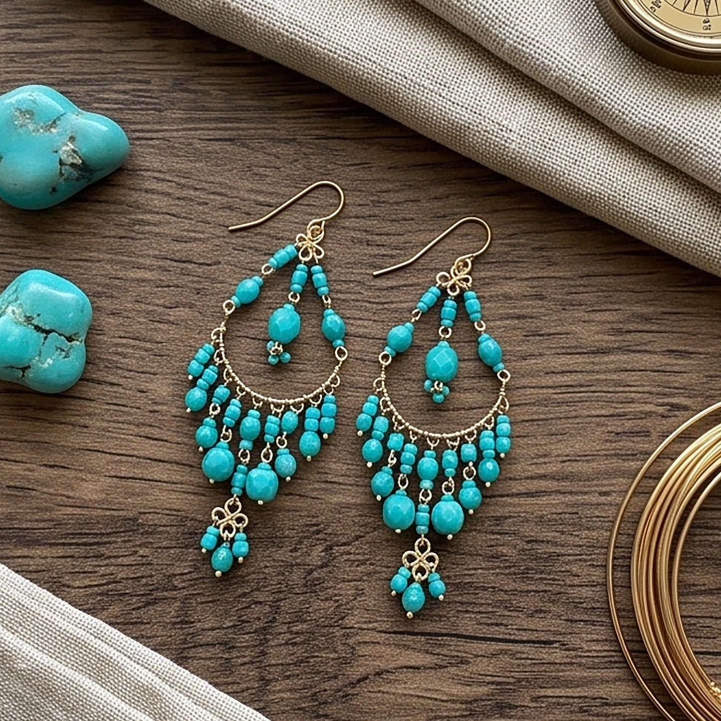 Stainless Steel Fire Polished Beads Chandelier Earrings - Gem Avenue Retail