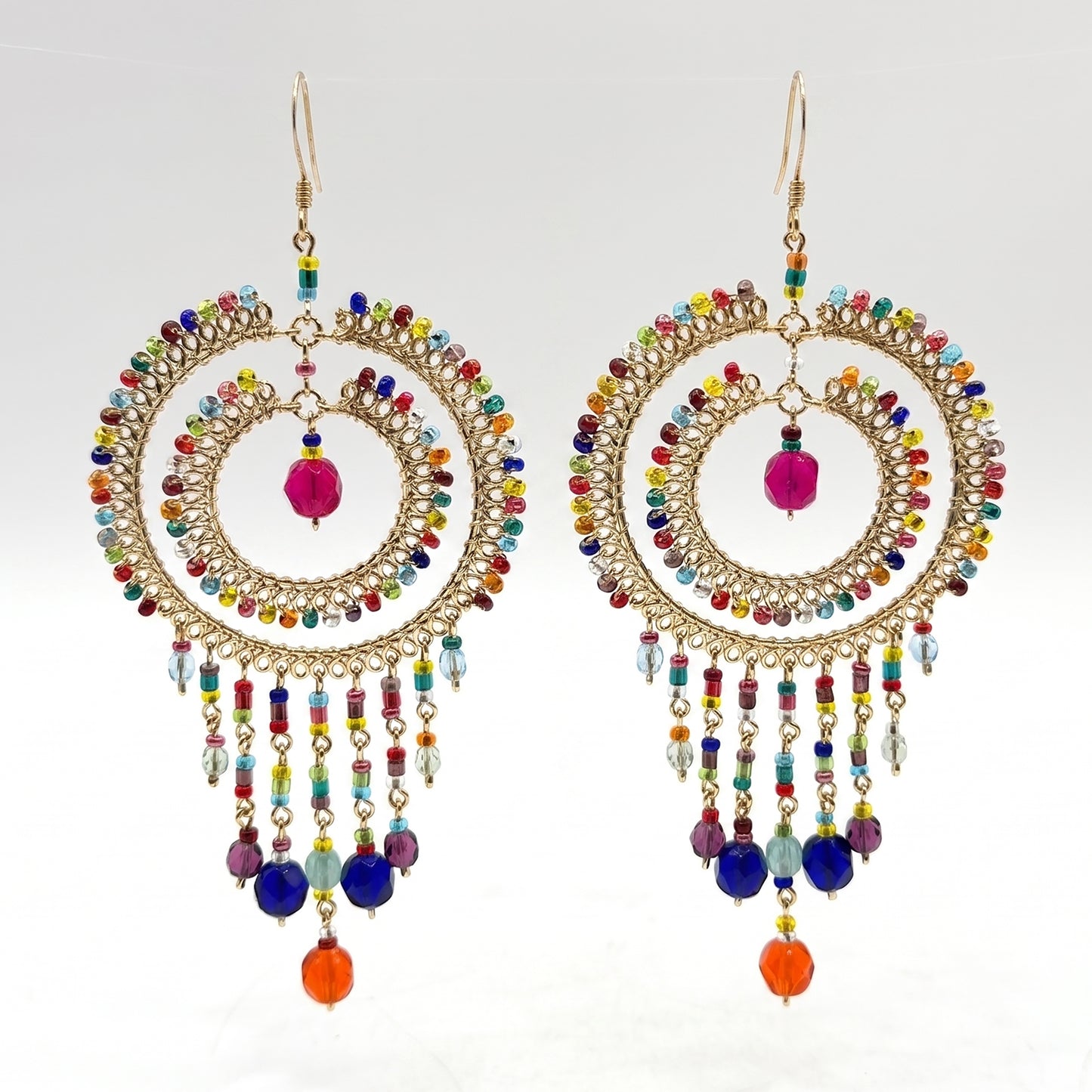 Stainless Steel Czech Beads Cleopatra Earrings - Gem Avenue Retail