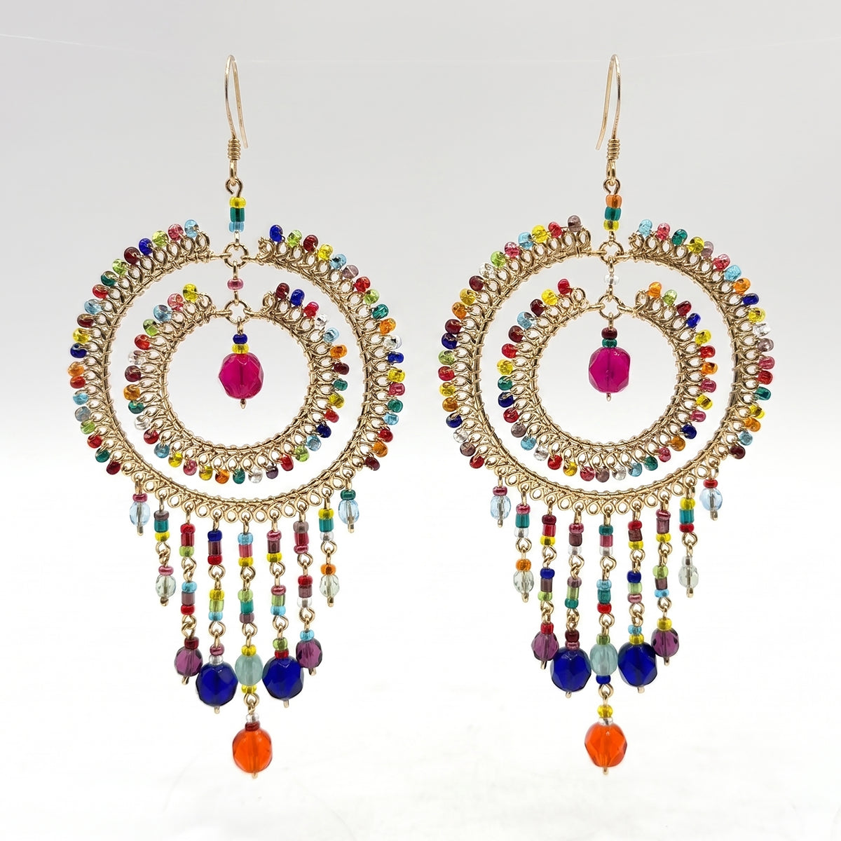 Stainless Steel Czech Beads Cleopatra Earrings - Gem Avenue Retail