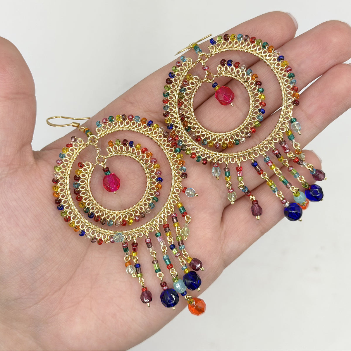 Stainless Steel Czech Beads Cleopatra Earrings - Gem Avenue Retail