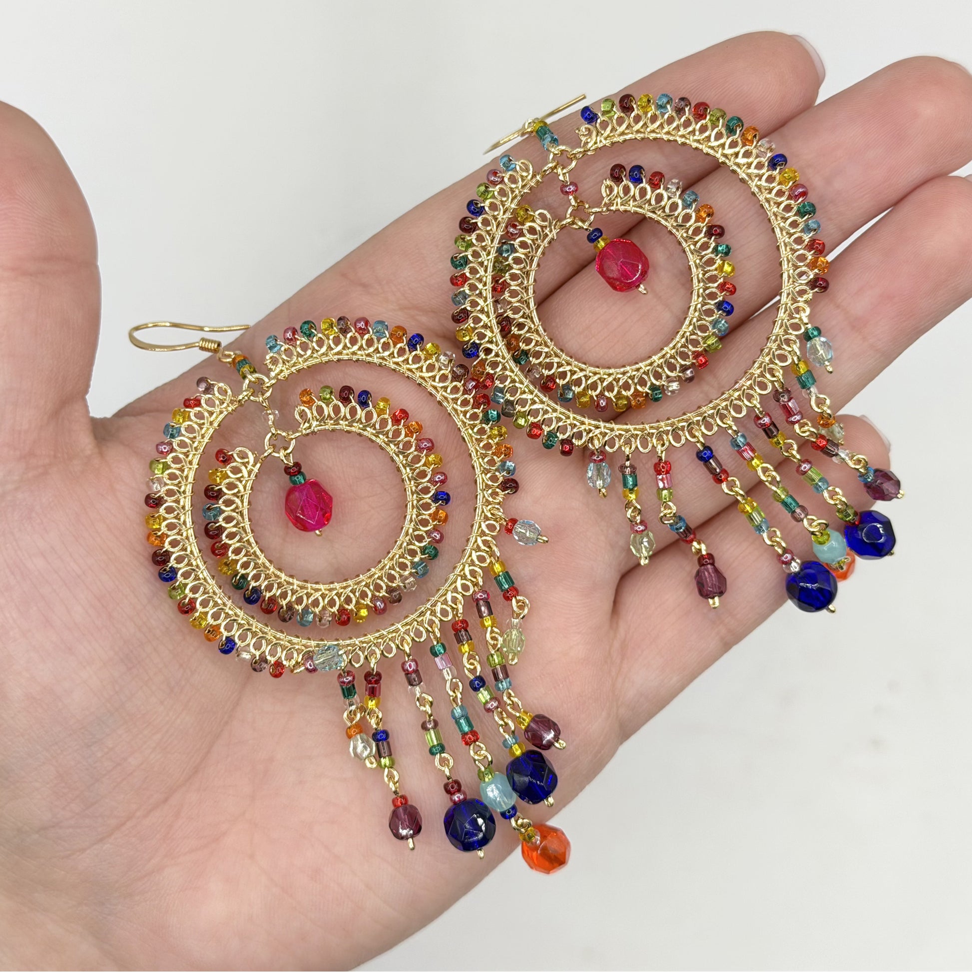 Stainless Steel Czech Beads Cleopatra Earrings - Gem Avenue Retail
