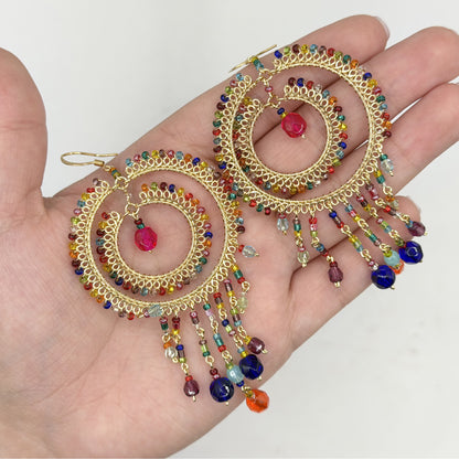 Stainless Steel Czech Beads Cleopatra Earrings - Gem Avenue Retail