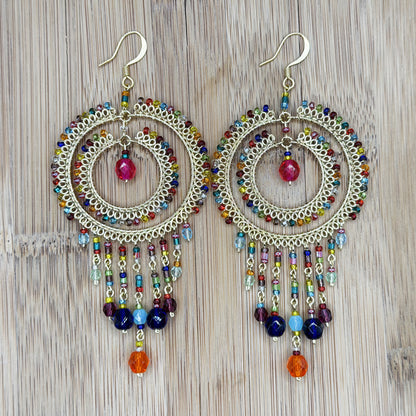 Stainless Steel Czech Beads Cleopatra Earrings - Gem Avenue Retail