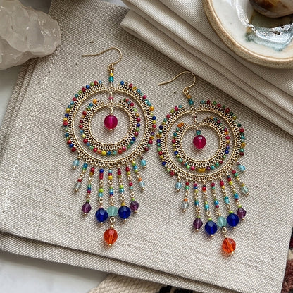 Stainless Steel Czech Beads Cleopatra Earrings - Gem Avenue Retail