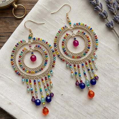 Stainless Steel Czech Beads Cleopatra Earrings - Gem Avenue Retail