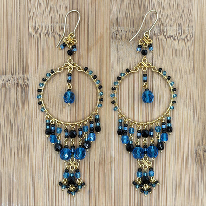 Stainless Steel Fire Polished Beads Chandelier Earrings - Gem Avenue Retail