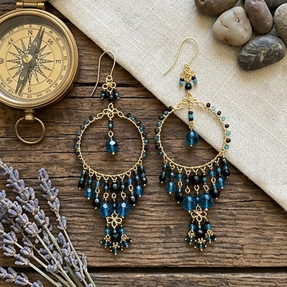 Stainless Steel Fire Polished Beads Chandelier Earrings - Gem Avenue Retail