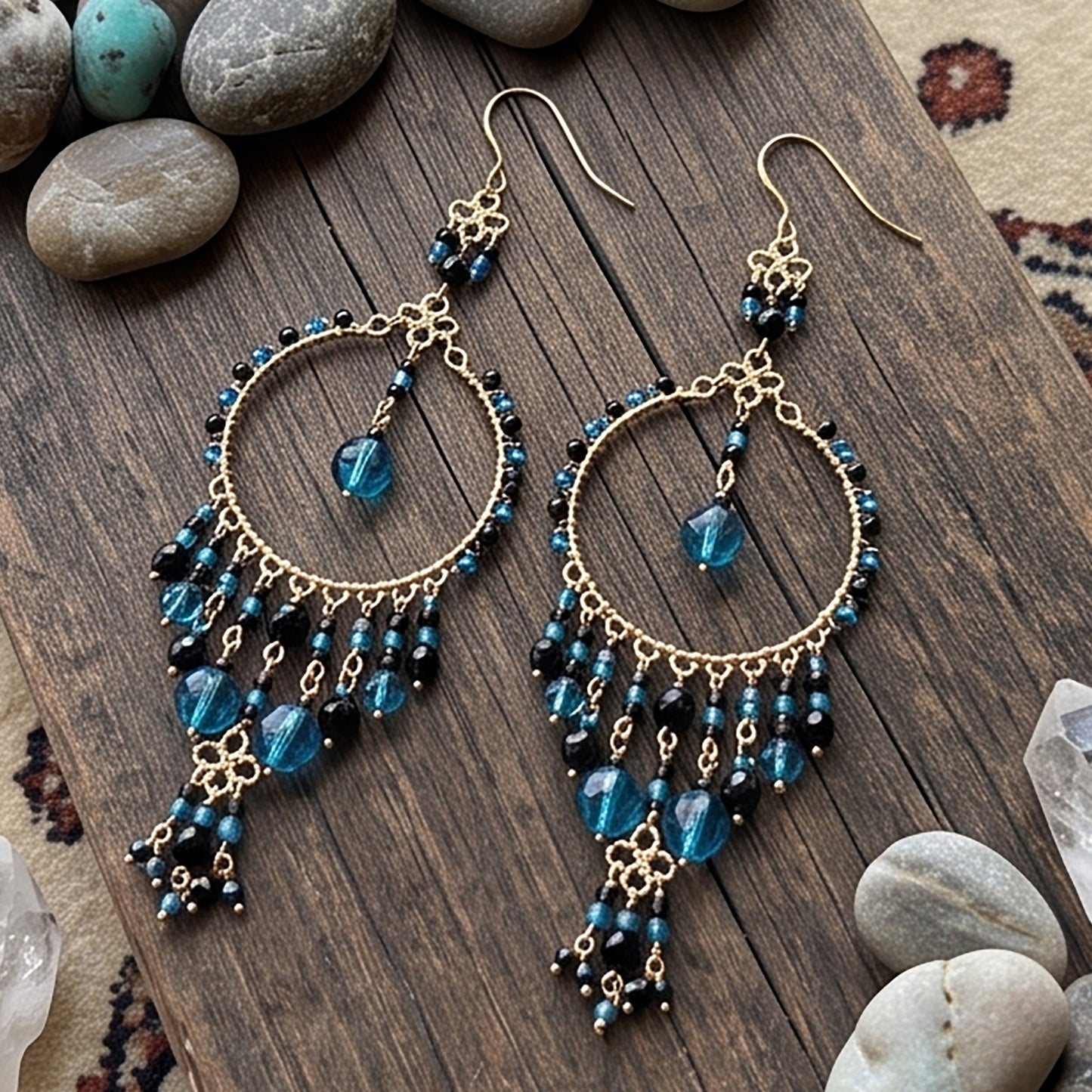Stainless Steel Fire Polished Beads Chandelier Earrings - Gem Avenue Retail